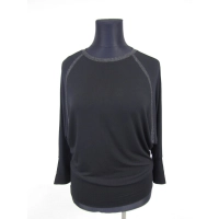 Bluzka Agnes czarna - nietoperz z błyszczącymi lamówkami